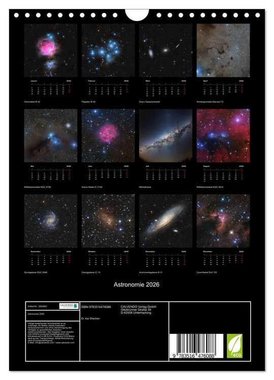 Produktbild: Astronomie 2026 (Wandkalender 2026 DIN A4 hoch), CALVENDO Monatskalender