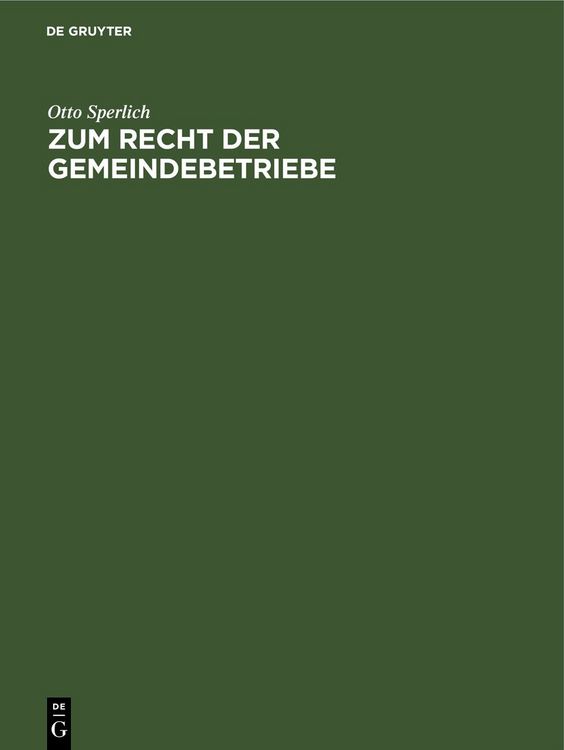 Produktbild: Zum Recht der Gemeindebetriebe