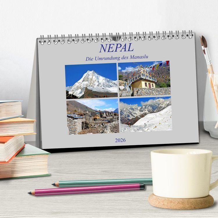 Produktbild: NEPAL, die Umrundung des Manaslu (Tischkalender 2026 DIN A5 quer), CALVENDO Monatskalender