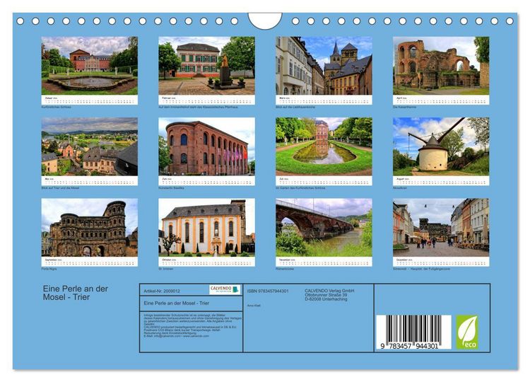 Produktbild: Eine Perle an der Mosel - Trier (Wandkalender 2026 DIN A4 quer), CALVENDO Monatskalender