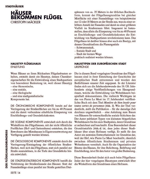 Produktbild: Der Fl&uuml;gelhausgrundriss