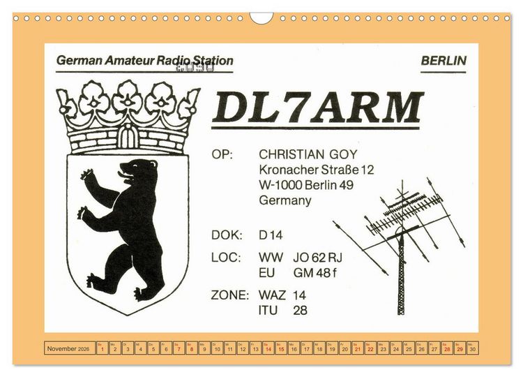 Produktbild: Amateurfunk in West-Berlin (Wandkalender 2026 DIN A3 quer), CALVENDO Monatskalender