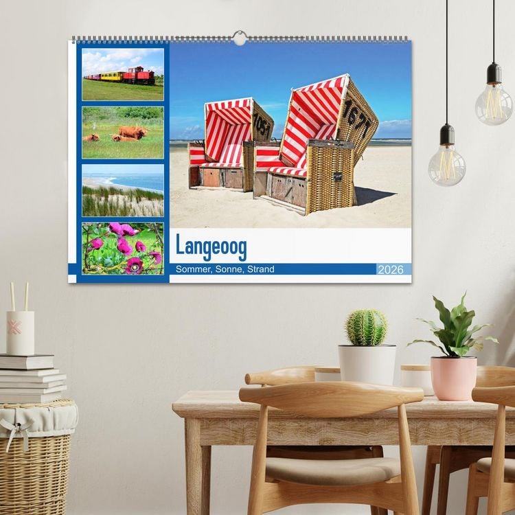 Produktbild: Langeoog - Sommer, Sonne, Strand (Wandkalender 2026 DIN A2 quer), CALVENDO Monatskalender