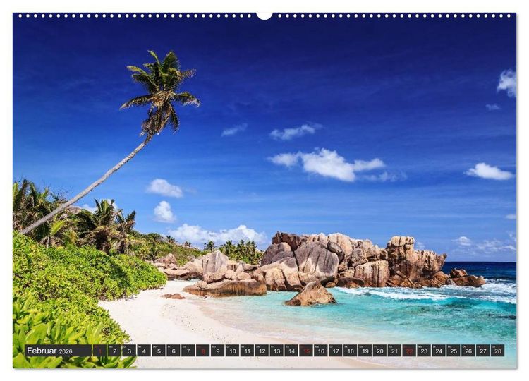 Produktbild: Seychellen &ndash; Traumstr&auml;nde im Paradies (hochwertiger Premium Wandkalender 2026 DIN A2 quer), Kunstdruck in Hochglanz