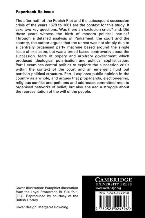 Produktbild: Politics and Opinion in Crisis, 1678 81