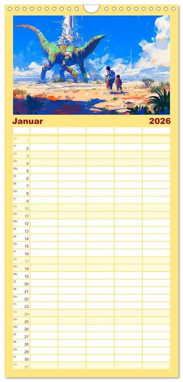 Produktbild: Familienplaner 2026 - Die Zukunft wird richtig cool mit 5 Spalten (Wandkalender, 21 x 45 cm) CALVENDO