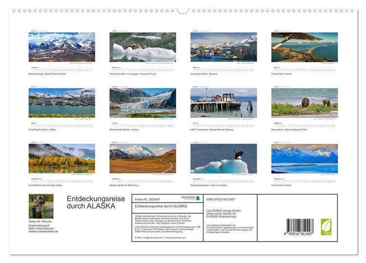 Produktbild: Entdeckungsreise durch ALASKA (hochwertiger Premium Wandkalender 2027 DIN A2 quer), Kunstdruck in Hochglanz