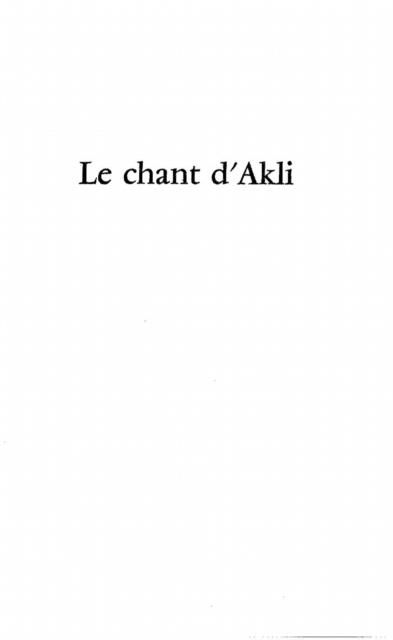 Produktbild: Chant d'Akli