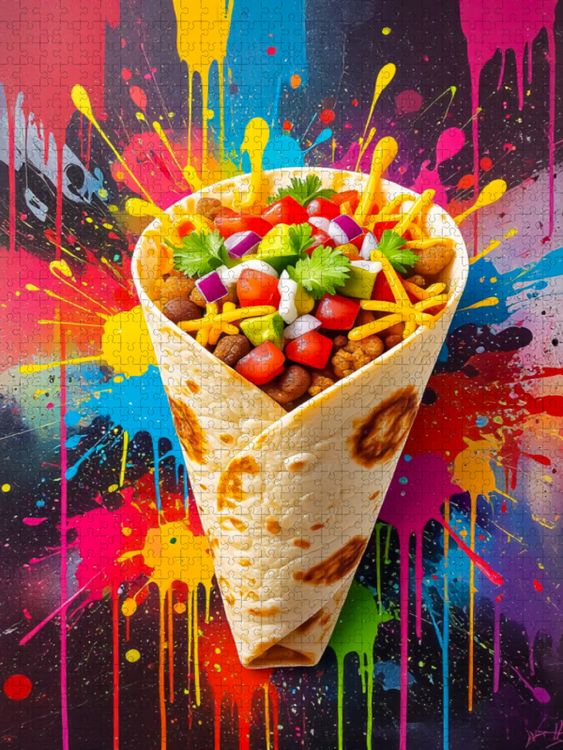Produktbild: CALVENDO Puzzle Bunter Wrap mit Streetfood Style | 1000 Teile Lege-Gr&ouml;&szlig;e 64x48cm Foto-Puzzle f&uuml;r gl&uuml;ckliche Stunden