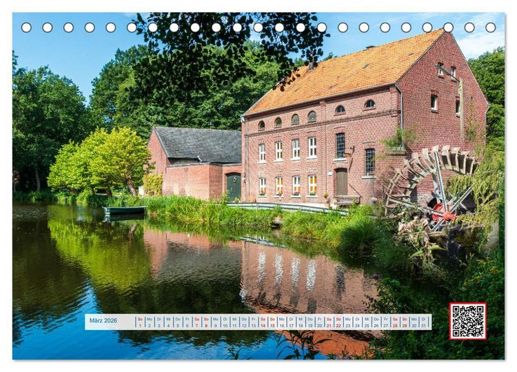 Produktbild: Wasserm&uuml;hlen Panorama Niederrhein Br&uuml;ggen-Wegberg (Tischkalender 2026 DIN A5 quer), CALVENDO Monatskalender