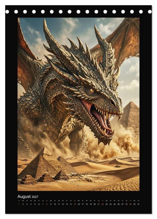Produktbild: Drachen - Magische Herrscher, Dark‑Fantasy Wandkalender (Tischkalender 2027 DIN A5 hoch), CALVENDO Monatskalender