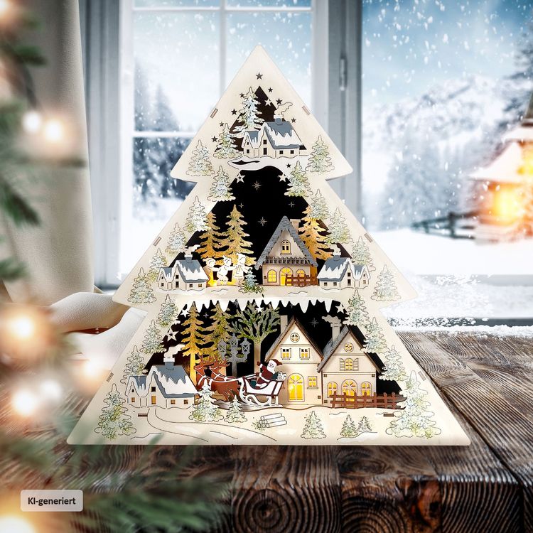 Produktbild: HTI-Living Leuchtspitze Weihnachtsmann zu Besuch Leuchtspitze Weihnachtsmann zu Besuch