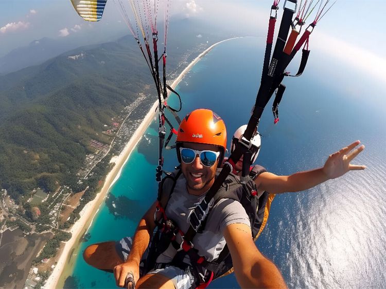 Produktbild: CALVENDO Puzzle Paragliden - nichts f&uuml;r Angsthasen | 1000 Teile Lege-Gr&ouml;&szlig;e 64x48cm Foto-Puzzle f&uuml;r gl&uuml;ckliche Stunden