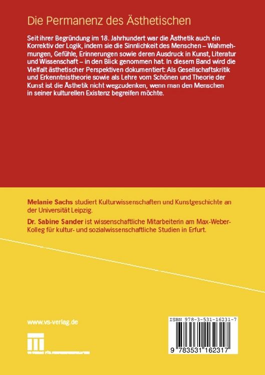 Produktbild: Die Permanenz des &Auml;sthetischen