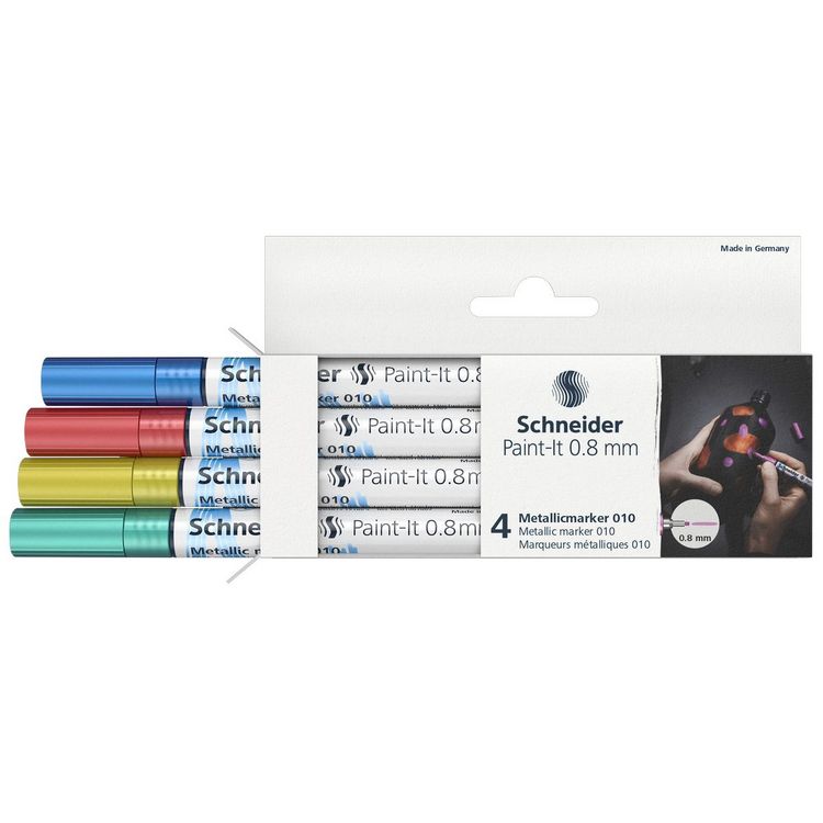 Produktbild: Schneider Metallic Marker Paint-It 010 0,8mm 4 St&uuml;ck Etui