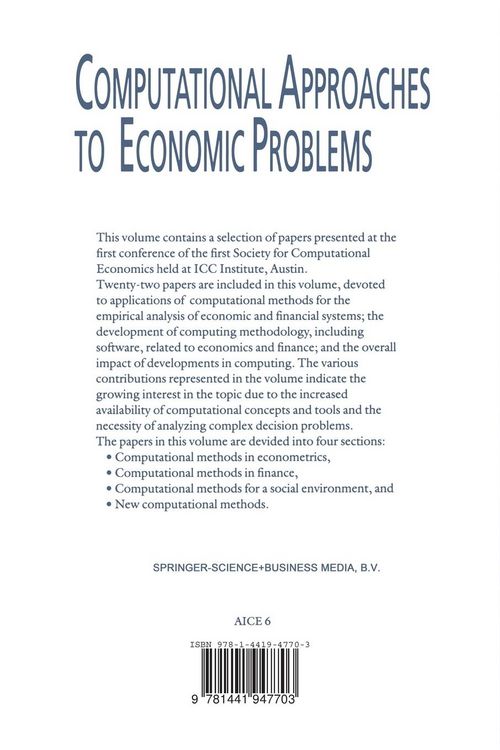 Produktbild: Computational Approaches to Economic Problems
