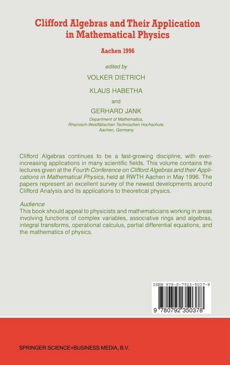 Produktbild: Clifford Algebras and Their Application in Mathematical Physics
