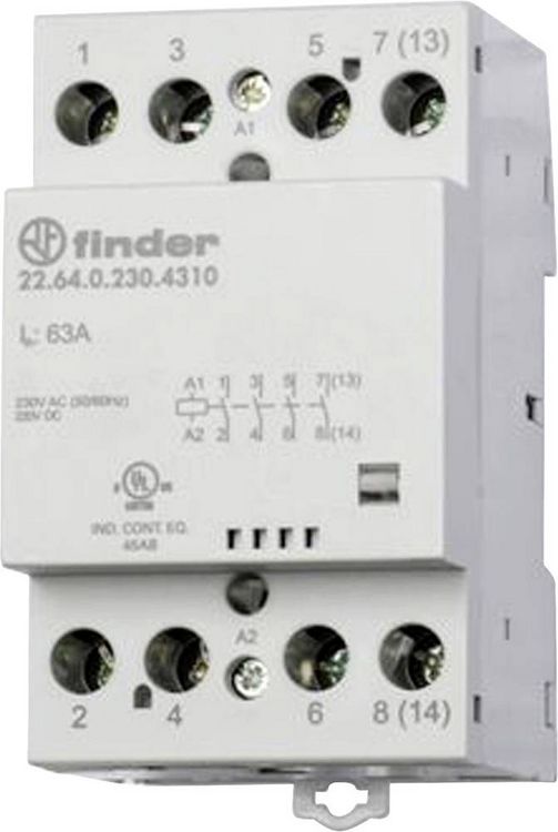 Produktbild: Finder 22.44.0.230.4717 Installationssch&uuml;tz 3 Schlie&szlig;er, 1 &Ouml;ffner 230 V/AC, 240 V/AC 1 St.