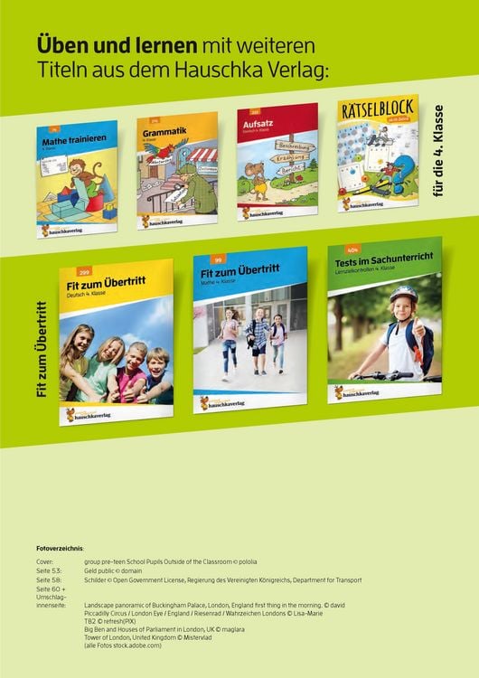 Produktbild: &Uuml;bungsheft Fit zum &Uuml;bertritt - Tests in Englisch 4. Klasse