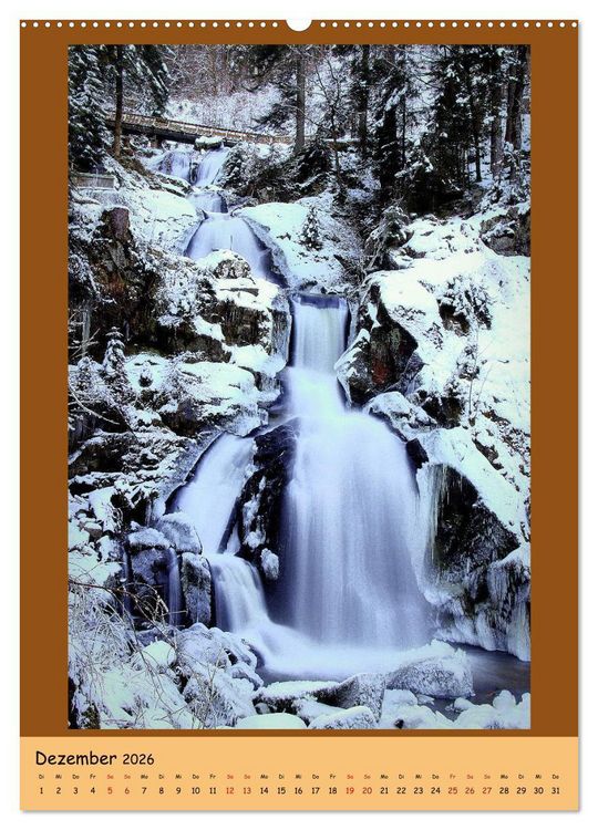 Produktbild: Schwarzwald Wasserf&auml;lle (hochwertiger Premium Wandkalender 2026 DIN A2 hoch), Kunstdruck in Hochglanz