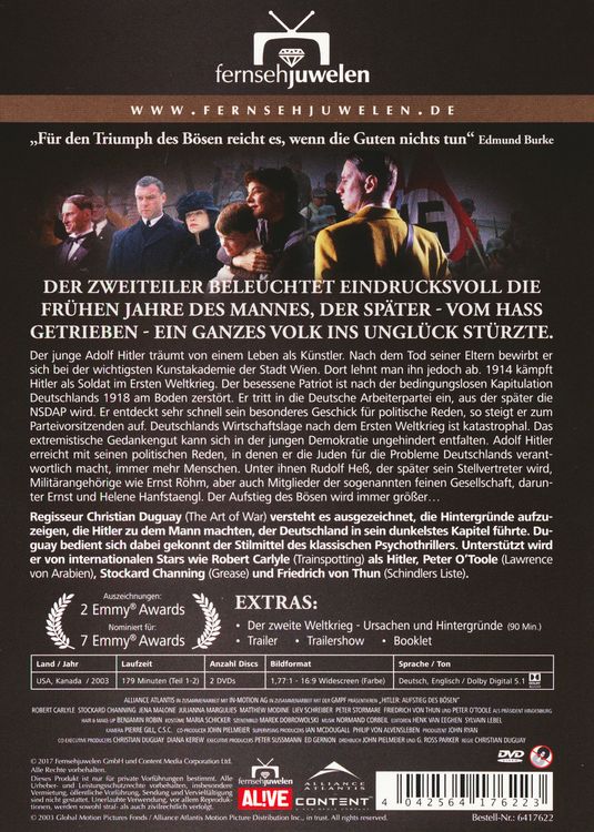 Produktbild: Hitler - Der Aufstieg des B&ouml;sen - Der komplette Zweiteiler [2 DVDs]