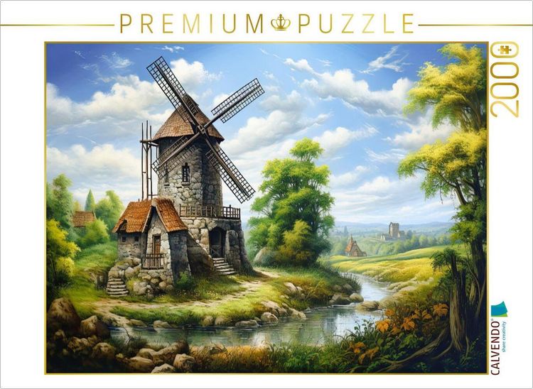 Produktbild: CALVENDO Puzzle Windm&uuml;hle im Sommer | 2000 Teile Lege-Gr&ouml;&szlig;e 90x67cm Foto-Puzzle f&uuml;r gl&uuml;ckliche Stunden