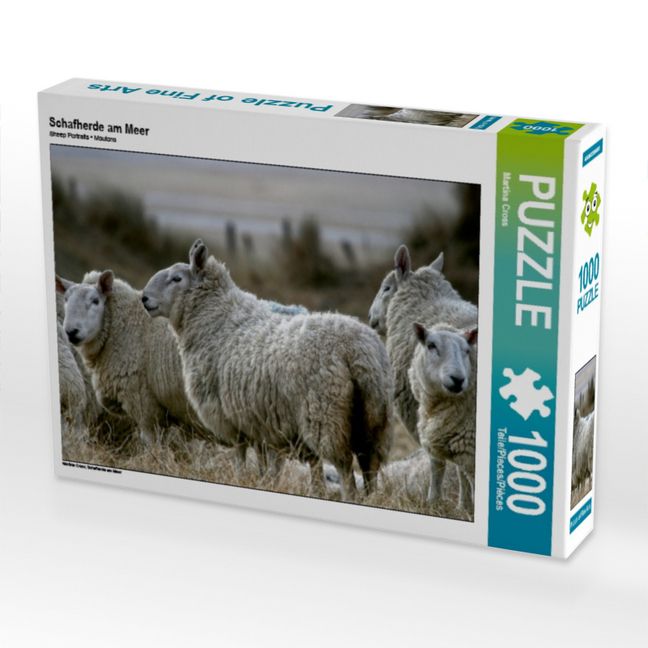 Produktbild: CALVENDO Puzzle Schafherde am Meer | 1000 Teile Lege-Gr&ouml;&szlig;e 64x48cm Foto-Puzzle f&uuml;r gl&uuml;ckliche Stunden