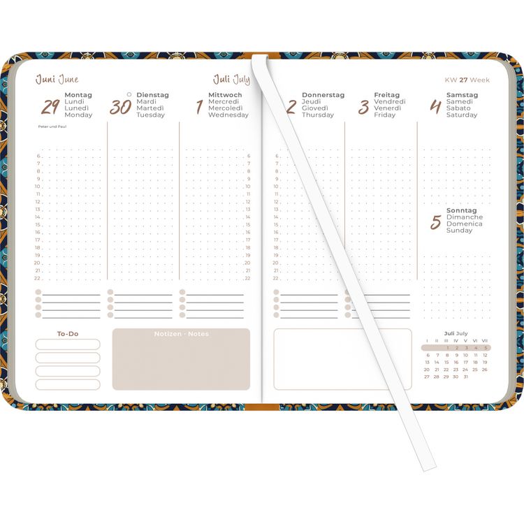 Produktbild: Lady Journal Oriental Pattern 2026 - Taschenkalender A6 (10,7x15,2 cm) - Weekly - 192 Seiten - Notiz-Buch - Termin-Planer - Alpha Edition