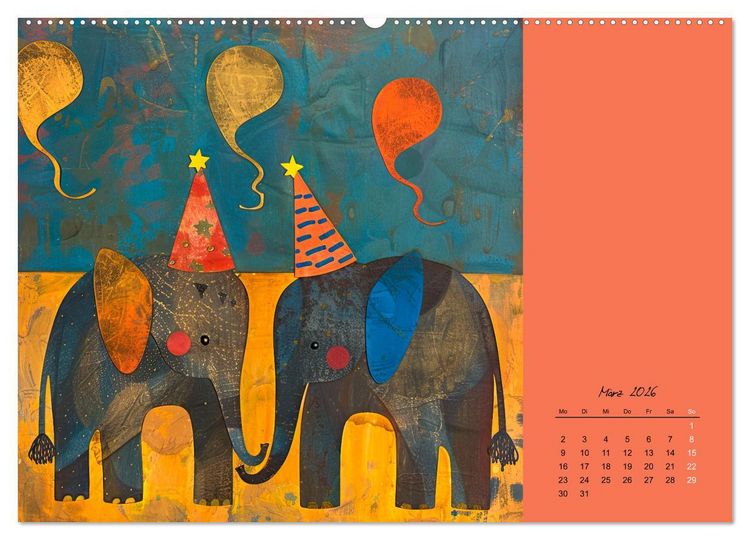 Produktbild: Wenn Tiere feiern (Wandkalender 2026 DIN A2 quer), CALVENDO Monatskalender