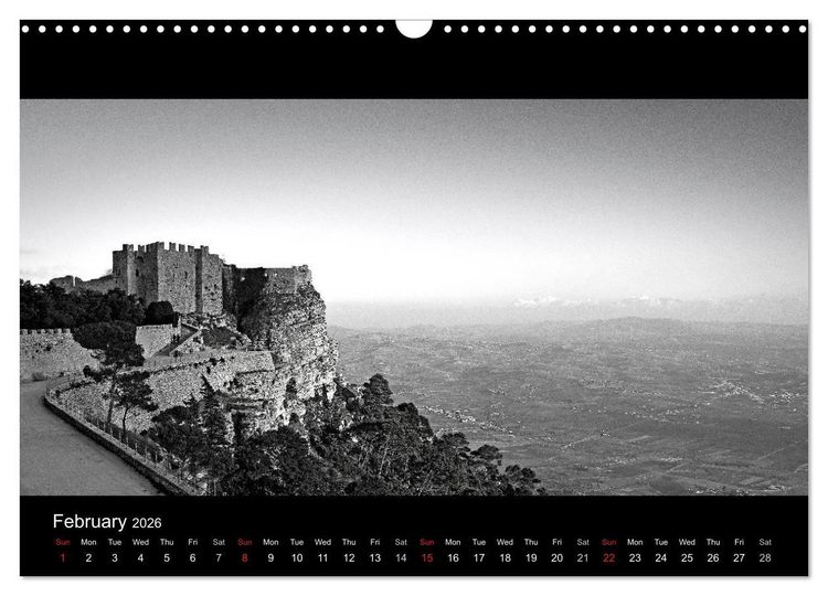 Produktbild: Black and White Sicily (Wall Calendar 2026 DIN A3 landscape), CALVENDO 12 Month Wall Calendar