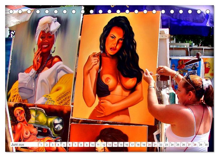 Produktbild: Kuba Kunst - Maler in Havanna (Tischkalender 2026 DIN A5 quer), CALVENDO Monatskalender