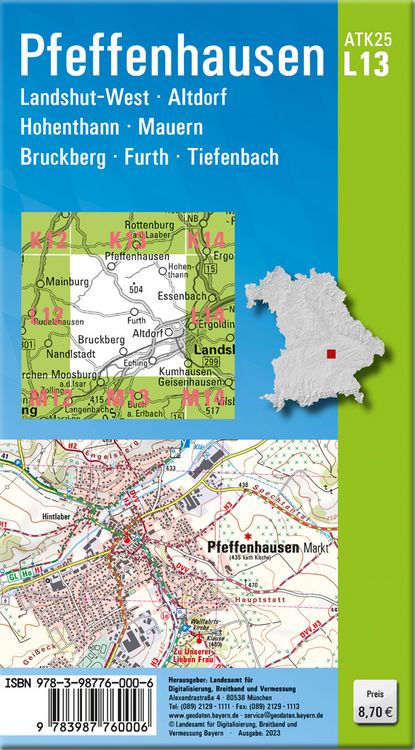 Produktbild: ATK25-L13 Pfeffenhausen (Amtliche Topographische Karte 1:25000)