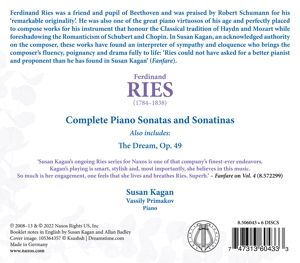 Produktbild: Ferdinand Ries: Complete Piano Sonatas and Sonatin