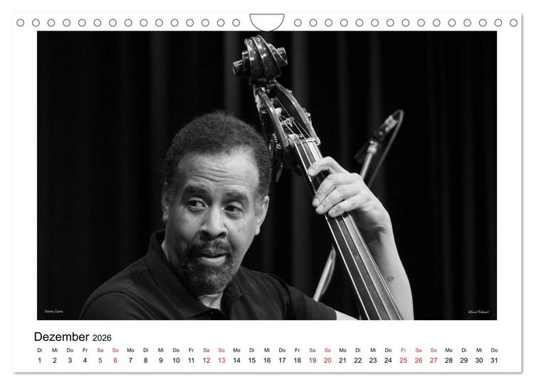 Produktbild: Internationale Meister des Jazz in Schwarzwei&szlig; (Wandkalender 2026 DIN A4 quer), CALVENDO Monatskalender