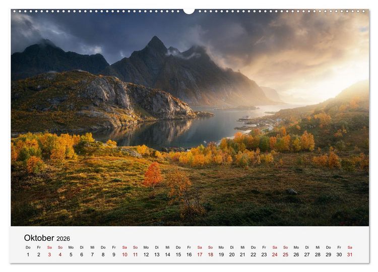Produktbild: Farben der Lofoten - Jahreszeiten jenseits des Polarkreises (hochwertiger Premium Wandkalender 2026 DIN A2 quer), Kunstdruck in Hochglanz