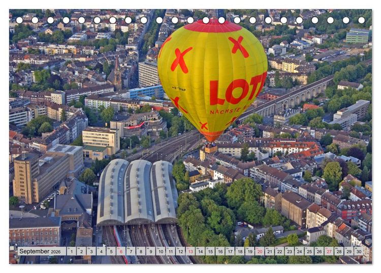 Produktbild: Aachen aus der Luft - Eine Fahrt mit dem Hei&szlig;luftballon (Tischkalender 2026 DIN A5 quer), CALVENDO Monatskalender