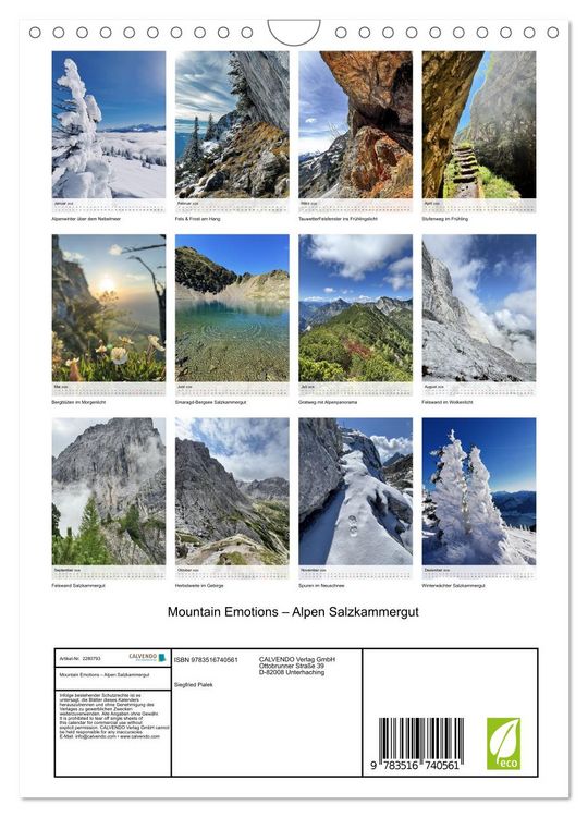 Produktbild: Mountain Emotions &ndash; Alpen Salzkammergut (Wandkalender 2026 DIN A4 hoch), CALVENDO Monatskalender