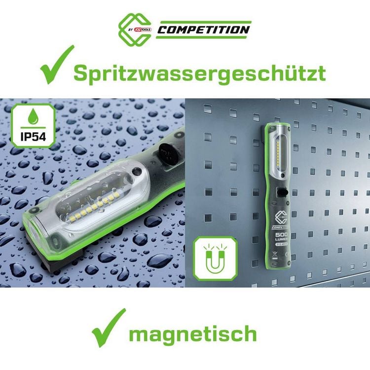 Produktbild: KS Tools 512.4515 COMPETITION LED-Arbeitsleuchte 500 Lumen 2021 Energieeffizienzklasse n.rel