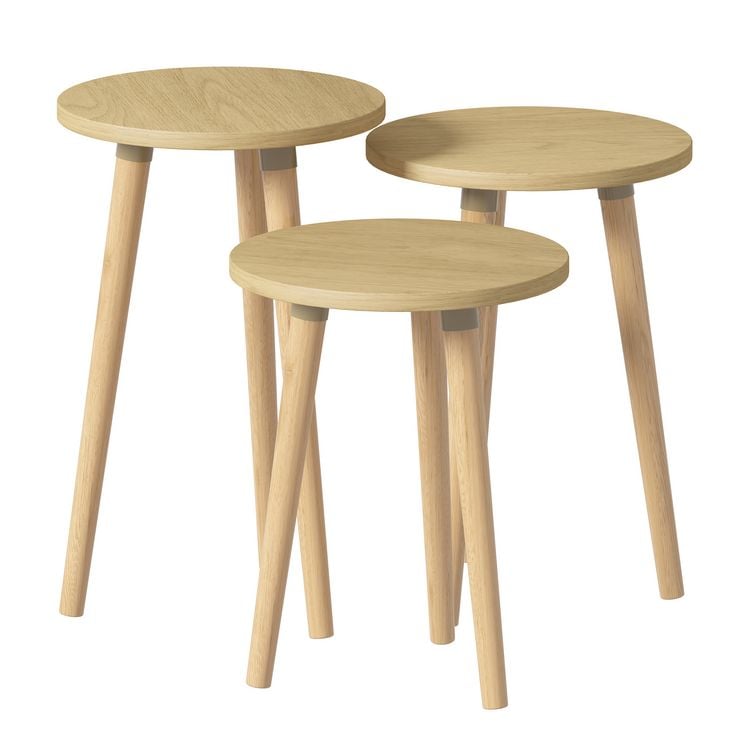 Produktbild: 3-tlg. Beistelltisch Set Rund Barilo 52/47/42 cm