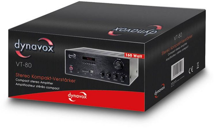 Produktbild: Dynavox VT-80 Stereo-Verst&auml;rker 2 x 160W Schwarz Bluetooth&reg;, USB