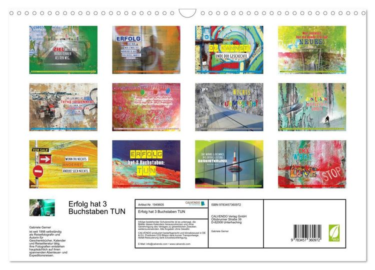 Produktbild: Erfolg hat 3 Buchstaben TUN (Wandkalender 2026 DIN A3 quer), CALVENDO Monatskalender