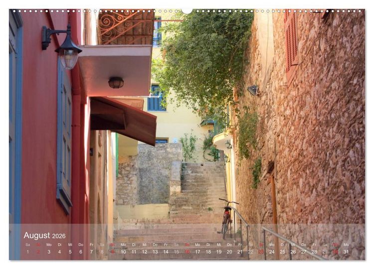 Produktbild: Nafplio &ndash; griechische Perle des Peloponnes (Wandkalender 2026 DIN A2 quer), CALVENDO Monatskalender