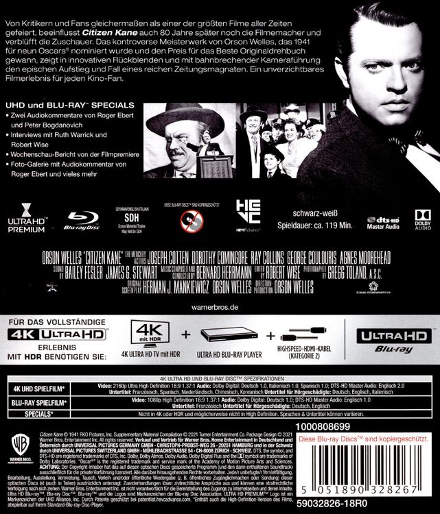 Produktbild: Citizen Kane (+ Blu-ray 2D)