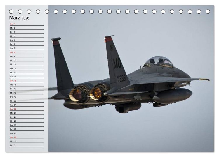 Produktbild: Kriegstechnik. Kampfjet-Impressionen (Tischkalender 2026 DIN A5 quer), CALVENDO Monatskalender