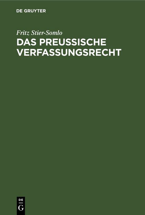Produktbild: Das Preu&szlig;ische Verfassungsrecht