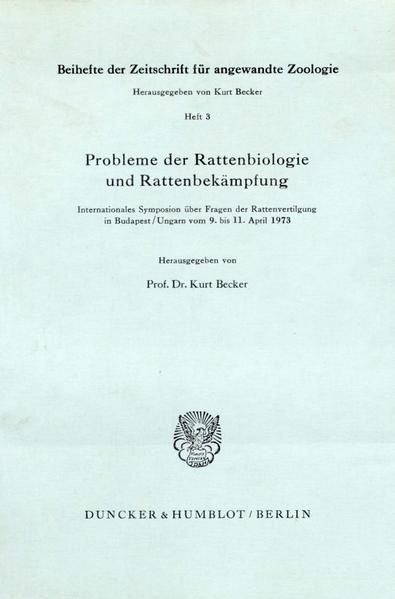 Produktbild: Probleme der Rattenbiologie und Rattenbek&auml;mpfung.