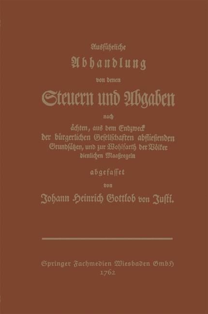 Produktbild: Ausf&uuml;hrliche Abhandlung von denen Steuern und Abgaben