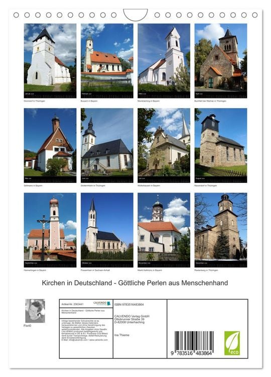 Produktbild: Kirchen in Deutschland - G&ouml;ttliche Perlen aus Menschenhand (Wandkalender 2026 DIN A4 hoch), CALVENDO Monatskalender