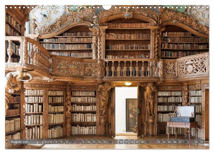 Produktbild: Kloster Waldsassen Stiftsbibliothek (Wandkalender 2027 DIN A3 quer), CALVENDO Monatskalender