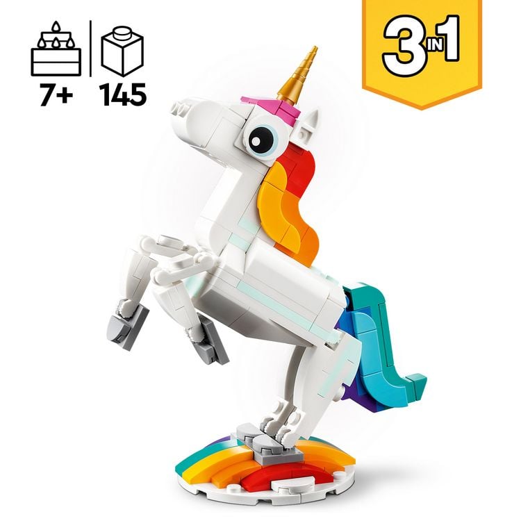Produktbild: LEGO Creator 3in1 31140 Magisches Einhorn, Spielzeug mit Tierfiguren